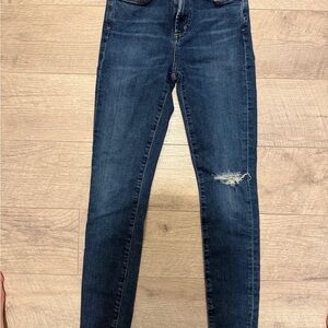 Citizens Of Humanity Dark Indigo Skinny Jeans with Knee Distress